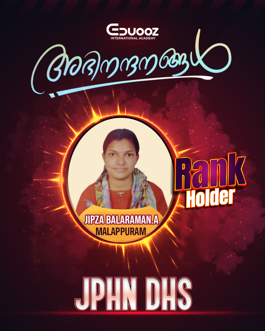 Rank holder portrait: JIPZA BALARAMAN.A J PHN DHS.jpg